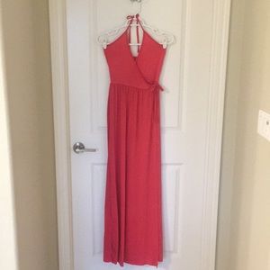 Halter and side tie maxi dress